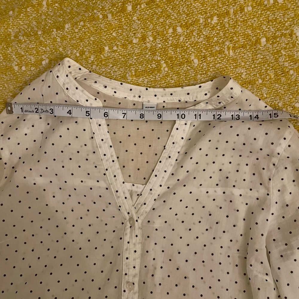 White Polka Dot Women's Top - Picture 6 of 9